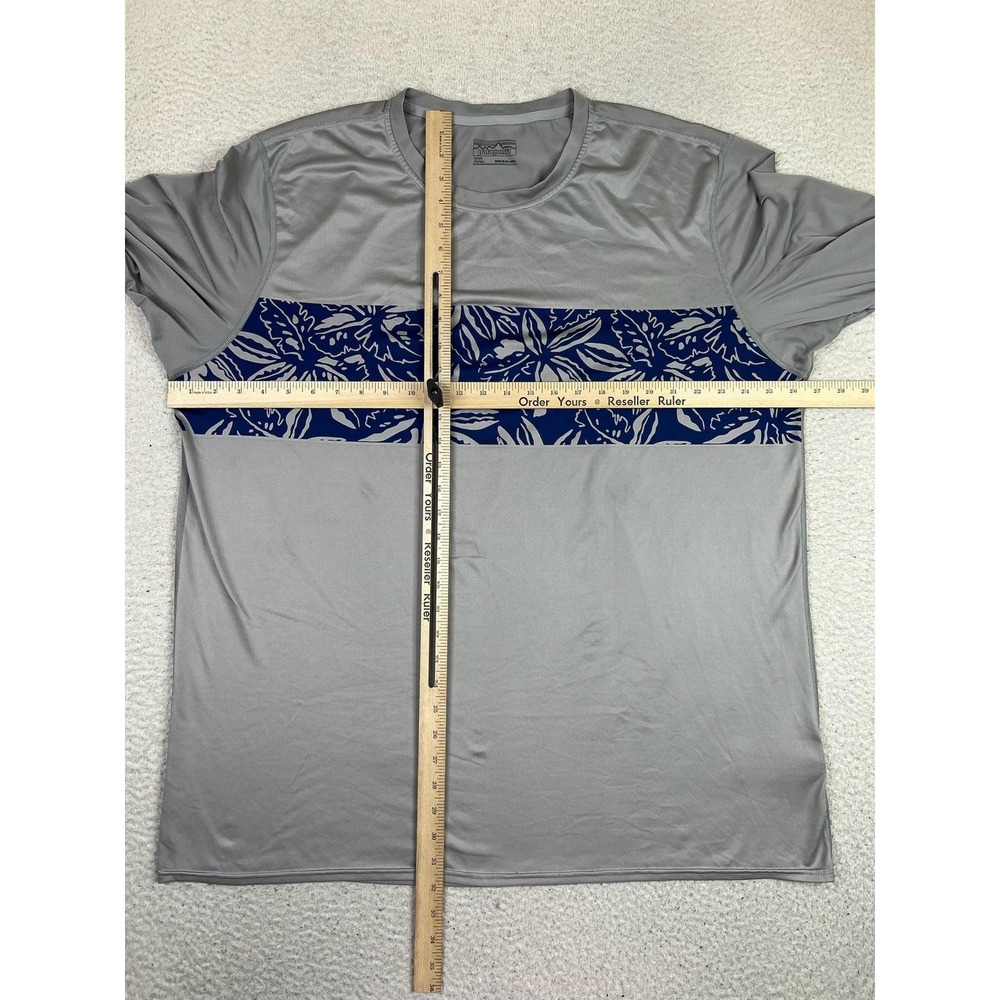 Patagonia Shirt Mens 2XL Gray Long Sleeve UPF 50 Floral Fishing Performance Top - Picture 9 of 10